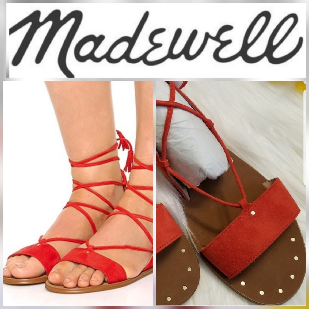 Madewell ❤ Bridget Gladiator Leather Suede Sandals